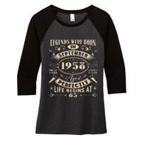 65th Birthday Gift 65 Years Old Legends Born September 1958 Women's Tri-Blend 3/4-Sleeve Raglan Shirt