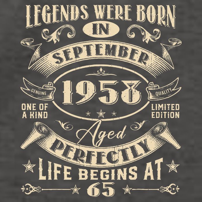 65th Birthday Gift 65 Years Old Legends Born September 1958 Vector Backpack