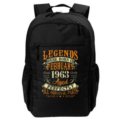 60th Birthday Gift 60 Years Old Legends Born February 1963 Daily Commute Backpack