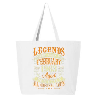 60th Birthday Gift 60 Years Old Legends Born February 1963 25L Jumbo Tote