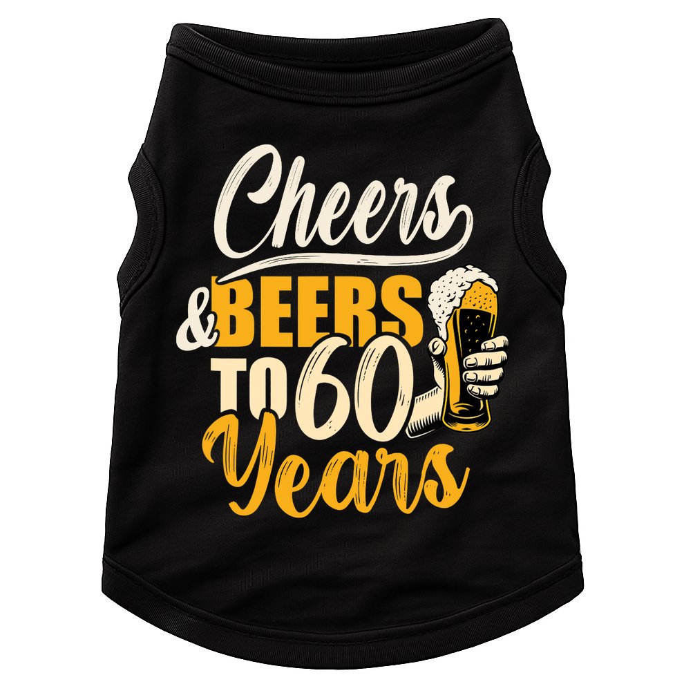 60th Birthday Gift Cheers And Beers To Sixty Years Funny Doggie Tank