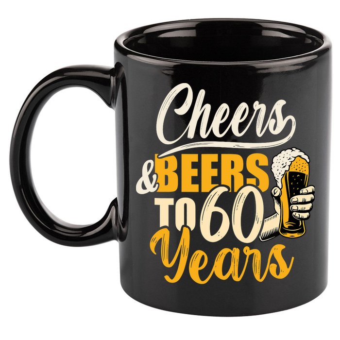 60th Birthday Gift Cheers And Beers To Sixty Years Funny 11oz C Handle Ceramic Mug