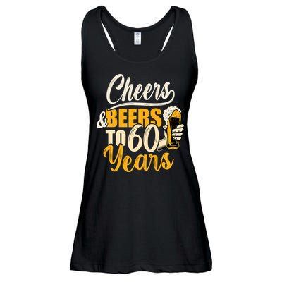 60th Birthday Gift Cheers And Beers To Sixty Years Funny Ladies Essential Flowy Tank