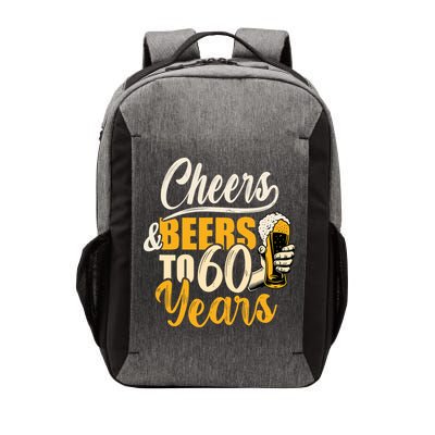 60th Birthday Gift Cheers And Beers To Sixty Years Funny Vector Backpack