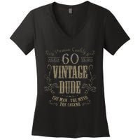 60th birthday gift idea for Vintage Lover 60 years old Dude Women's V-Neck T-Shirt