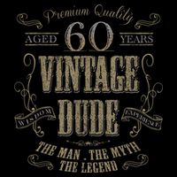 60th birthday gift idea for Vintage Lover 60 years old Dude Kids T-Shirt