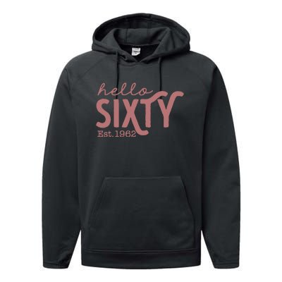 60th Birthday Gift Vintage 1962 Performance Fleece Hoodie