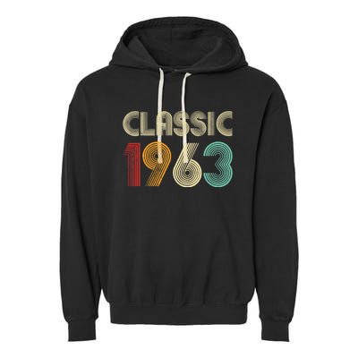 60th Birthday Gift Classic 1963 60 Years Old Garment-Dyed Fleece Hoodie