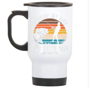 69th Birthday Gift For Fisherman Funny Fishing 69 Bday Stainless Steel Travel Mug