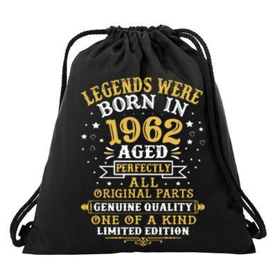 60th Birthday Gift Vintage 1962 Drawstring Bag