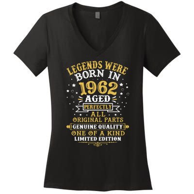 60th Birthday Gift Vintage 1962 Women's V-Neck T-Shirt