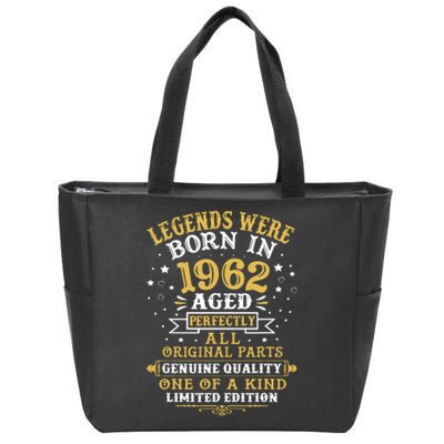 60th Birthday Gift Vintage 1962 Zip Tote Bag