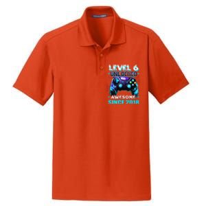 6th Birthday Gamer 6 Year Old Funny Bday Boy Six Son Dry Zone Grid Polo