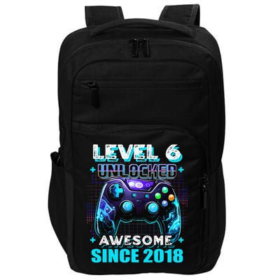 6th Birthday Gamer 6 Year Old Funny Bday Boy Six Son Impact Tech Backpack