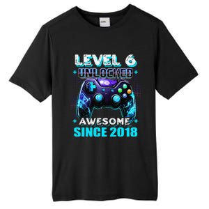 6th Birthday Gamer 6 Year Old Funny Bday Boy Six Son Tall Fusion ChromaSoft Performance T-Shirt