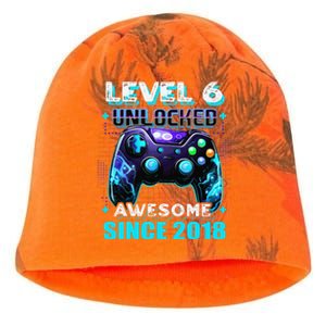 6th Birthday Gamer 6 Year Old Funny Bday Boy Six Son Kati - Camo Knit Beanie