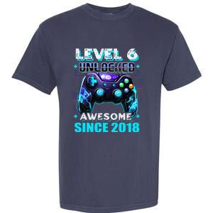 6th Birthday Gamer 6 Year Old Funny Bday Boy Six Son Garment-Dyed Heavyweight T-Shirt