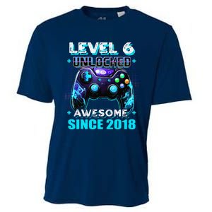 6th Birthday Gamer 6 Year Old Funny Bday Boy Six Son Cooling Performance Crew T-Shirt