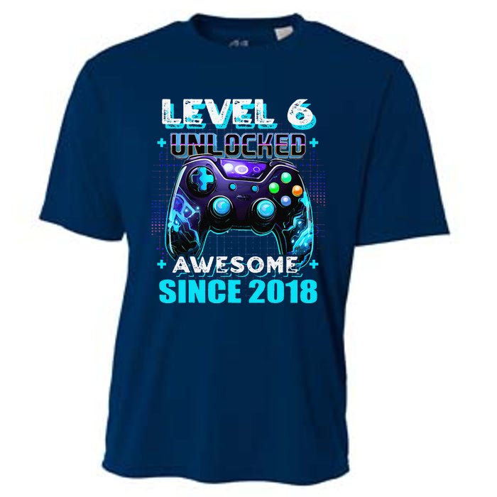 6th Birthday Gamer 6 Year Old Funny Bday Boy Six Son Cooling Performance Crew T-Shirt