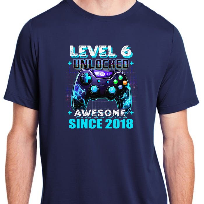 6th Birthday Gamer 6 Year Old Funny Bday Boy Six Son Adult ChromaSoft Performance T-Shirt