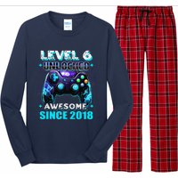 6th Birthday Gamer 6 Year Old Funny Bday Boy Six Son Long Sleeve Pajama Set