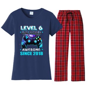 6th Birthday Gamer 6 Year Old Funny Bday Boy Six Son Women's Flannel Pajama Set