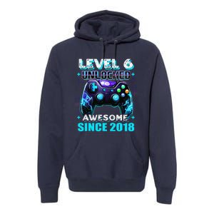 6th Birthday Gamer 6 Year Old Funny Bday Boy Six Son Premium Hoodie