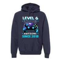 6th Birthday Gamer 6 Year Old Funny Bday Boy Six Son Premium Hoodie