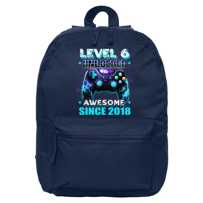 6th Birthday Gamer 6 Year Old Funny Bday Boy Six Son 16 in Basic Backpack