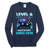 6th Birthday Gamer 6 Year Old Funny Bday Boy Six Son Tall Long Sleeve T-Shirt