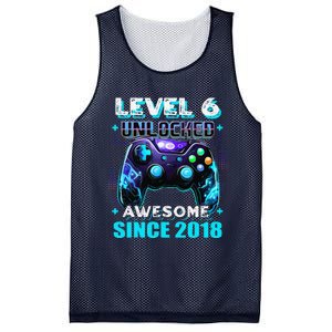 6th Birthday Gamer 6 Year Old Funny Bday Boy Six Son Mesh Reversible Basketball Jersey Tank