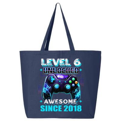 6th Birthday Gamer 6 Year Old Funny Bday Boy Six Son 25L Jumbo Tote