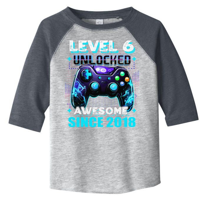 6th Birthday Gamer 6 Year Old Funny Bday Boy Six Son Toddler Fine Jersey T-Shirt