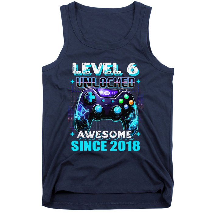 6th Birthday Gamer 6 Year Old Funny Bday Boy Six Son Tank Top