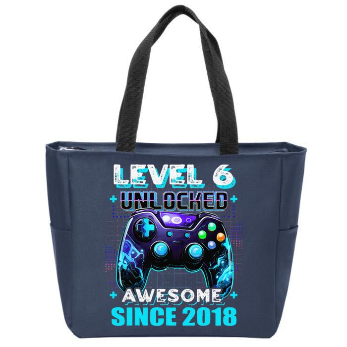 6th Birthday Gamer 6 Year Old Funny Bday Boy Six Son Zip Tote Bag