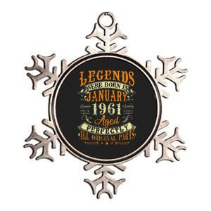 62th Birthday Gift 62 Years Old Legends Born In January 1961 Metallic Star Ornament