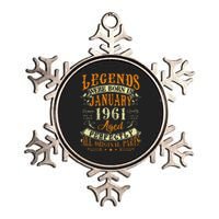 62th Birthday Gift 62 Years Old Legends Born In January 1961 Metallic Star Ornament