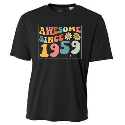 63rd Birthday Gifts Awesome Since 1959 63 Years Old Groovy Cooling Performance Crew T-Shirt