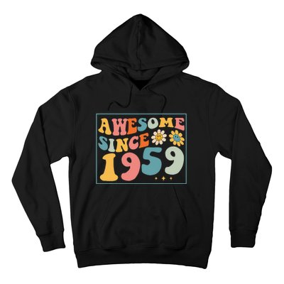 63rd Birthday Gifts Awesome Since 1959 63 Years Old Groovy Hoodie