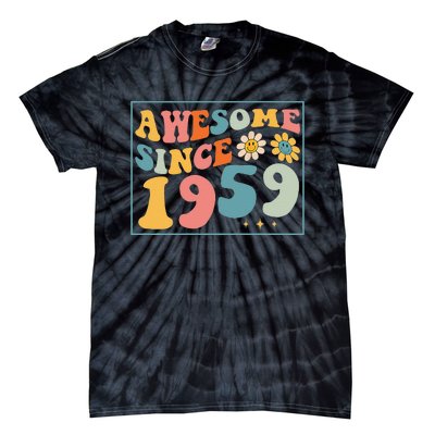 63rd Birthday Gifts Awesome Since 1959 63 Years Old Groovy Tie-Dye T-Shirt