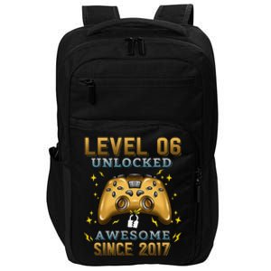 6th Birthday Gifts Level 6 Unlocked 6 Years Old Gamer Impact Tech Backpack