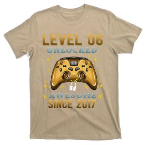 6th Birthday Gifts Level 6 Unlocked 6 Years Old Gamer T-Shirt