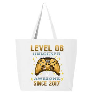 6th Birthday Gifts Level 6 Unlocked 6 Years Old Gamer 25L Jumbo Tote