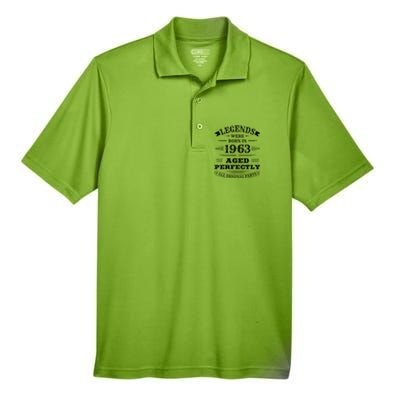 60th Birthday Gift Vintage Legends Born In 1963 60 Years Old Men's Origin Performance Pique Polo