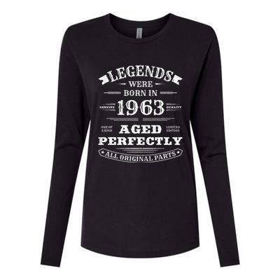 60th Birthday Gift Vintage Legends Born In 1963 60 Years Old Womens Cotton Relaxed Long Sleeve T-Shirt