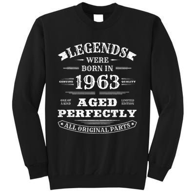 60th Birthday Gift Vintage Legends Born In 1963 60 Years Old Sweatshirt