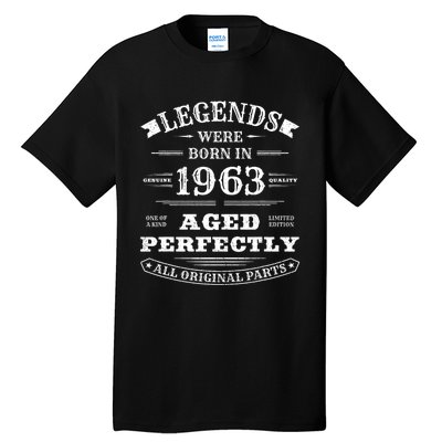 60th Birthday Gift Vintage Legends Born In 1963 60 Years Old Tall T-Shirt