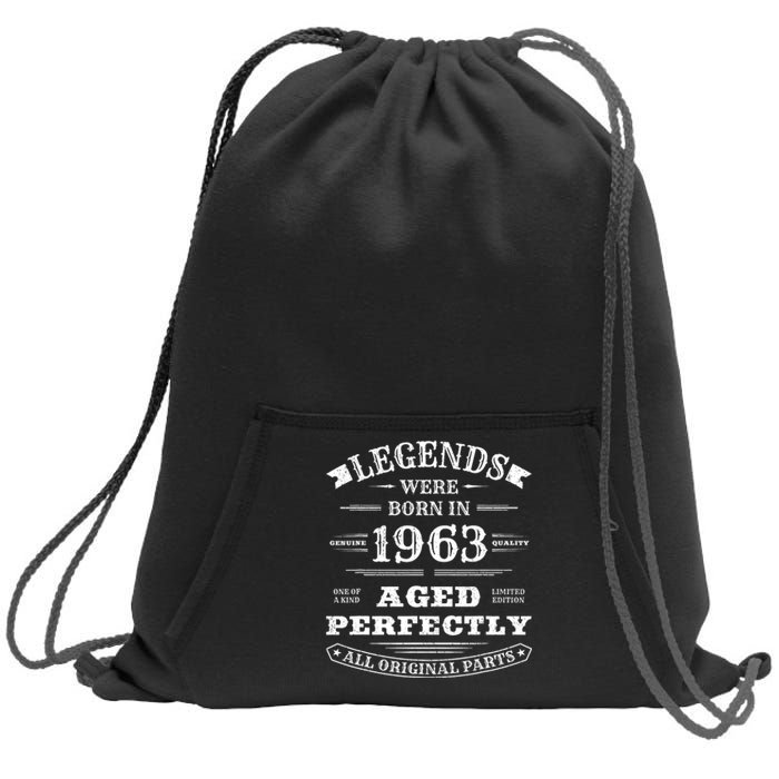 60th Birthday Gift Vintage Legends Born In 1963 60 Years Old Sweatshirt Cinch Pack Bag