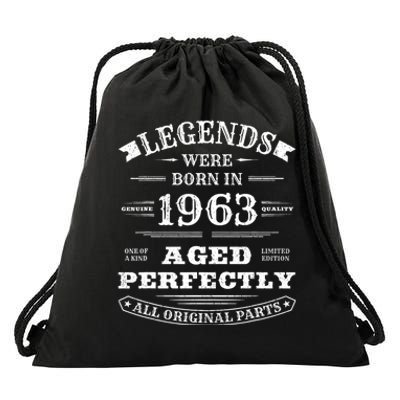 60th Birthday Gift Vintage Legends Born In 1963 60 Years Old Drawstring Bag