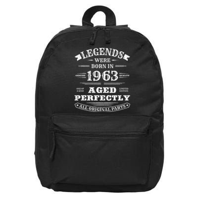 60th Birthday Gift Vintage Legends Born In 1963 60 Years Old 16 in Basic Backpack